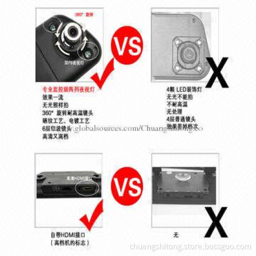 Bluetooth SOS Emergency Function 140 Degrees Viewing Angle Rear-view Car Camera, 500mAh Battery